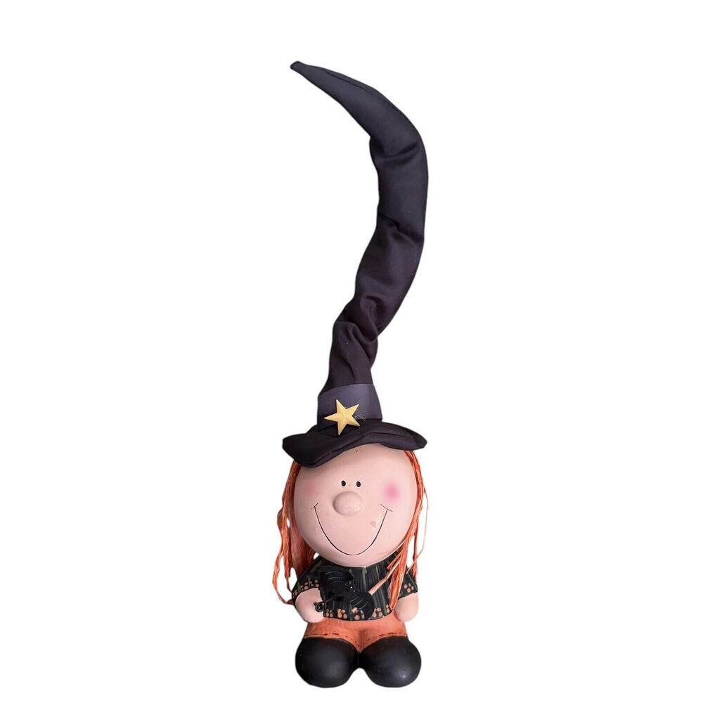 Witch Bendable Hat Magic Creations Ceramic Halloween Bat Pumpkin Whimsical READ